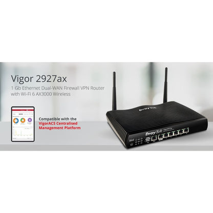 DrayTek Vigor 2927ax Dual WAN VPN Firewall Router | Wi-Fi 6 | Business Networking