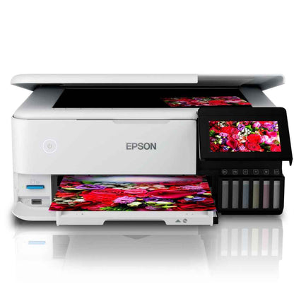 Epson EcoTank L8160 3-in-1 A4 Photo Printer, 6-Colour Claria ET Ink, Print/Scan/Copy, Duplex Printing, Wi-Fi, Ethernet, AirPrint, White | L8160