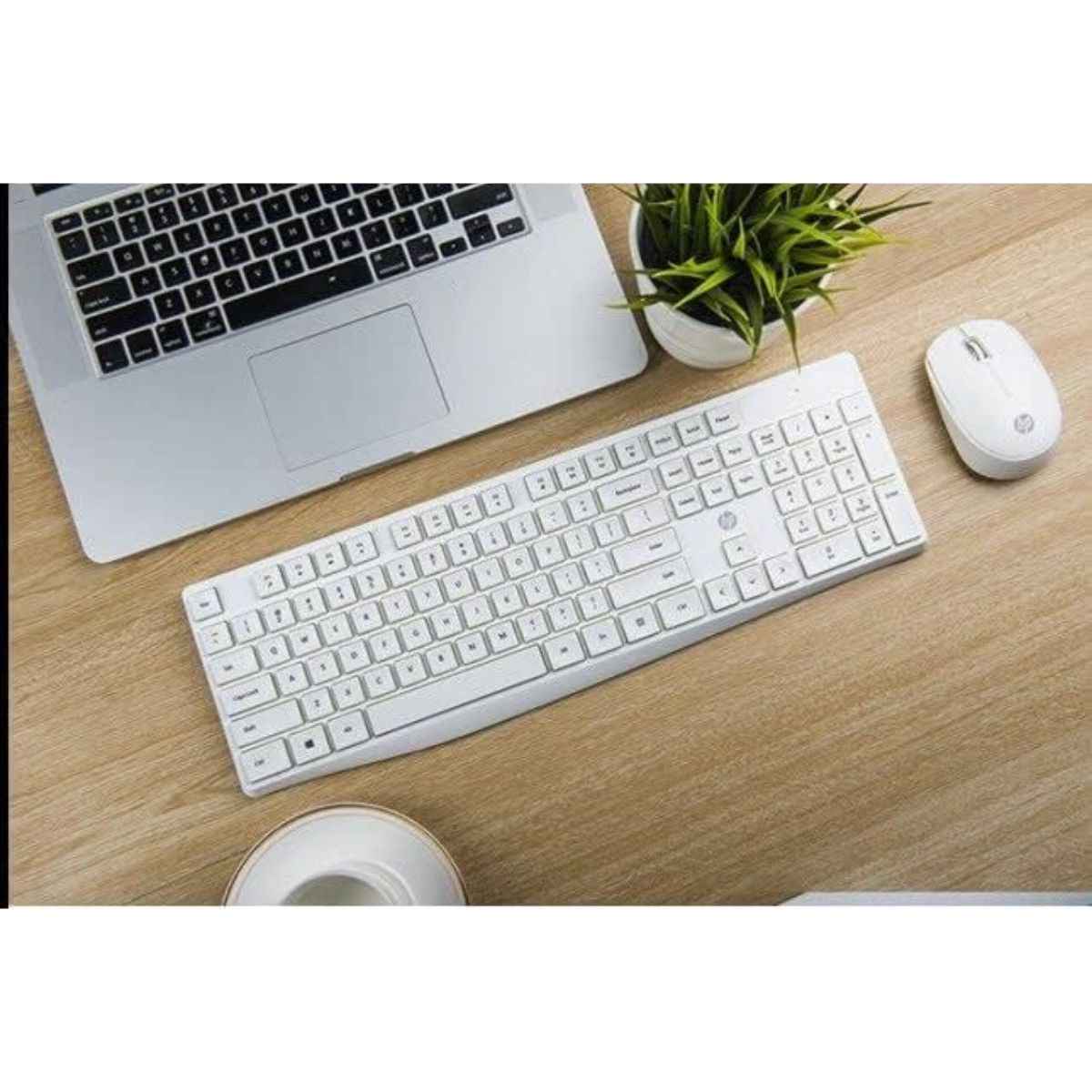 HP CS10 Wireless Keyboard and Mouse Combo | 2.4GHz Wireless | Up to 1600 DPI | English Keyboard | White | 6NY41PA