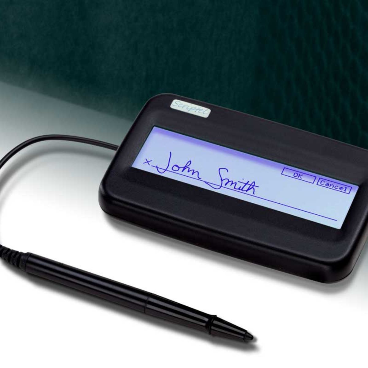 Scriptel ST1550-6FT ProScript Compact LCD Signature Capture Pad – 1x5 Display, Electronic Signature Input, USB Connectivity