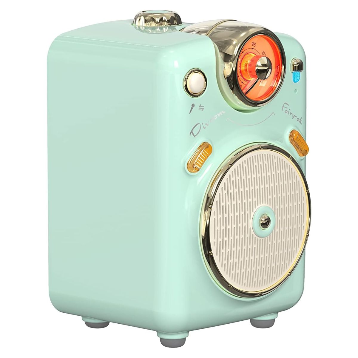 Divoom Fairy-OK Portable Bluetooth Speaker, 7 Voice Modes, Mini Microphone, 10W Output Louder Sound, 2000mAh for 6 Hours, Bluetooth 5 Connectivity, Pink, Green