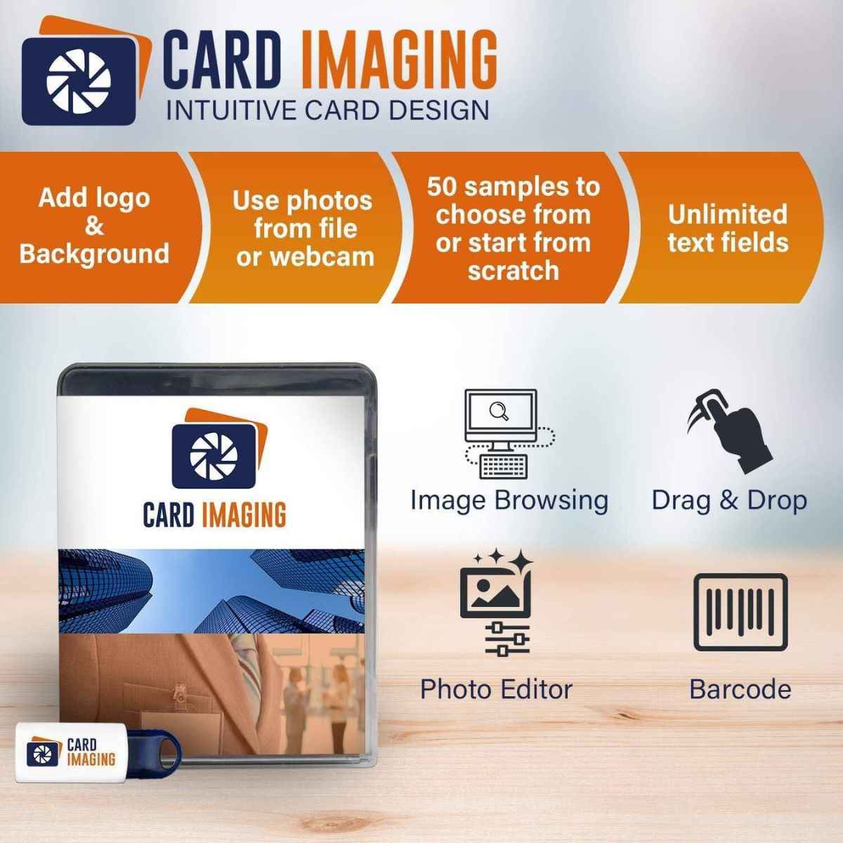 HID Card Imaging Fargo HDP5000 Dual Side High Definition ID Card Printer & Supplies Bundle Software,YMCK Ribbon (500 Images), HDP Film (1500 Images) | 89640