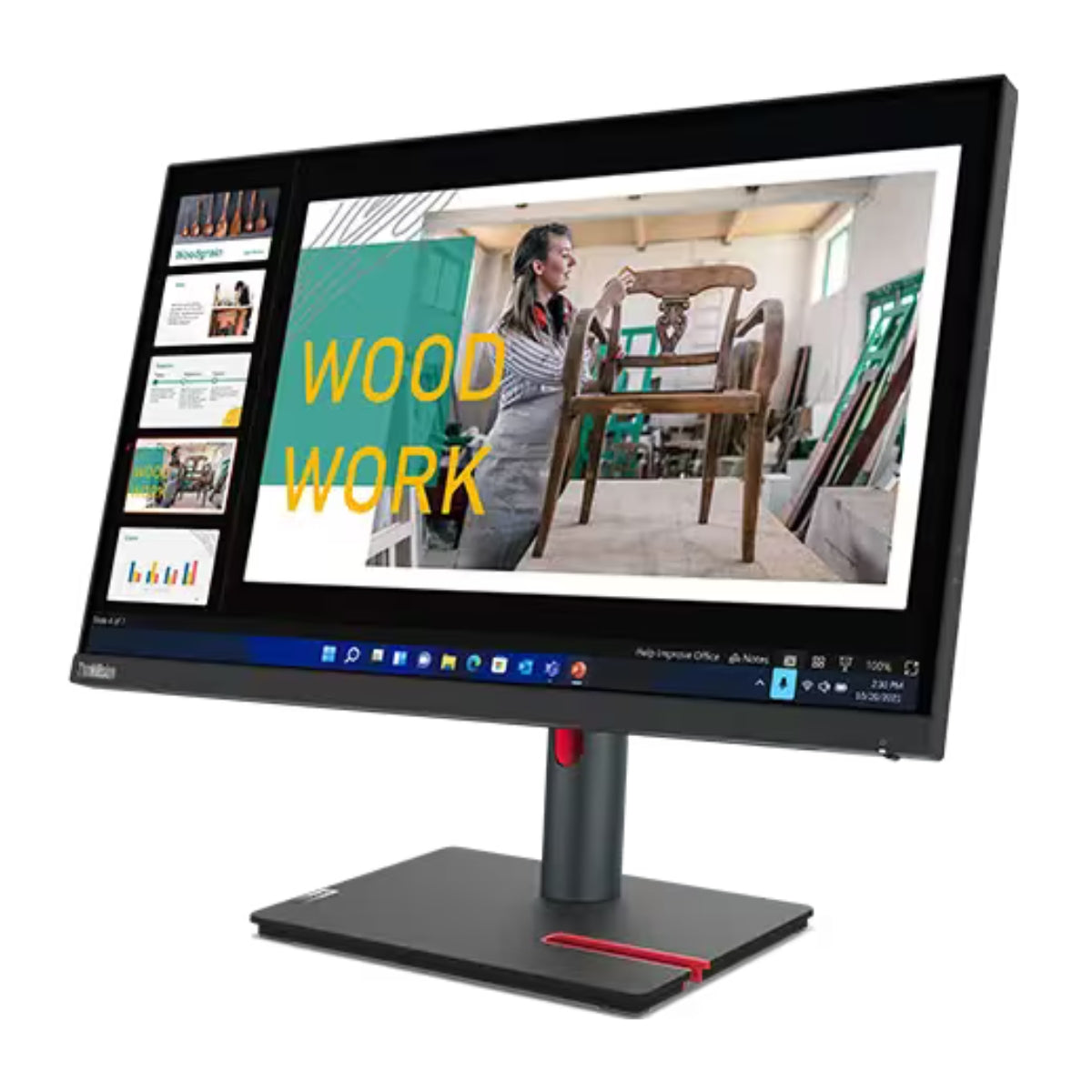 Lenovo ThinkVision P24q-30 24" Monitor,  IPS Display, QHD Resolution, 60Hz Refresh Rate, 4ms (Extreme Mode) Response Time, 16.7m Color Display, Anti-Glare Feature, Black