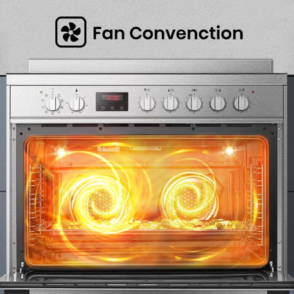 Hisense Freestanding Electric Cooker 90cm – HFEC90545X, 5-Zone Ceramic Hob & Large Electric Oven