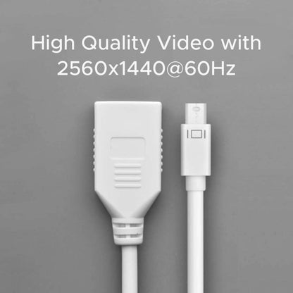 UGREEN 10445 Mini DisplayPort Male to DisplayPort Female Cable | 8.64Gbps | 2560×1600 @ 60Hz | 15cm | White