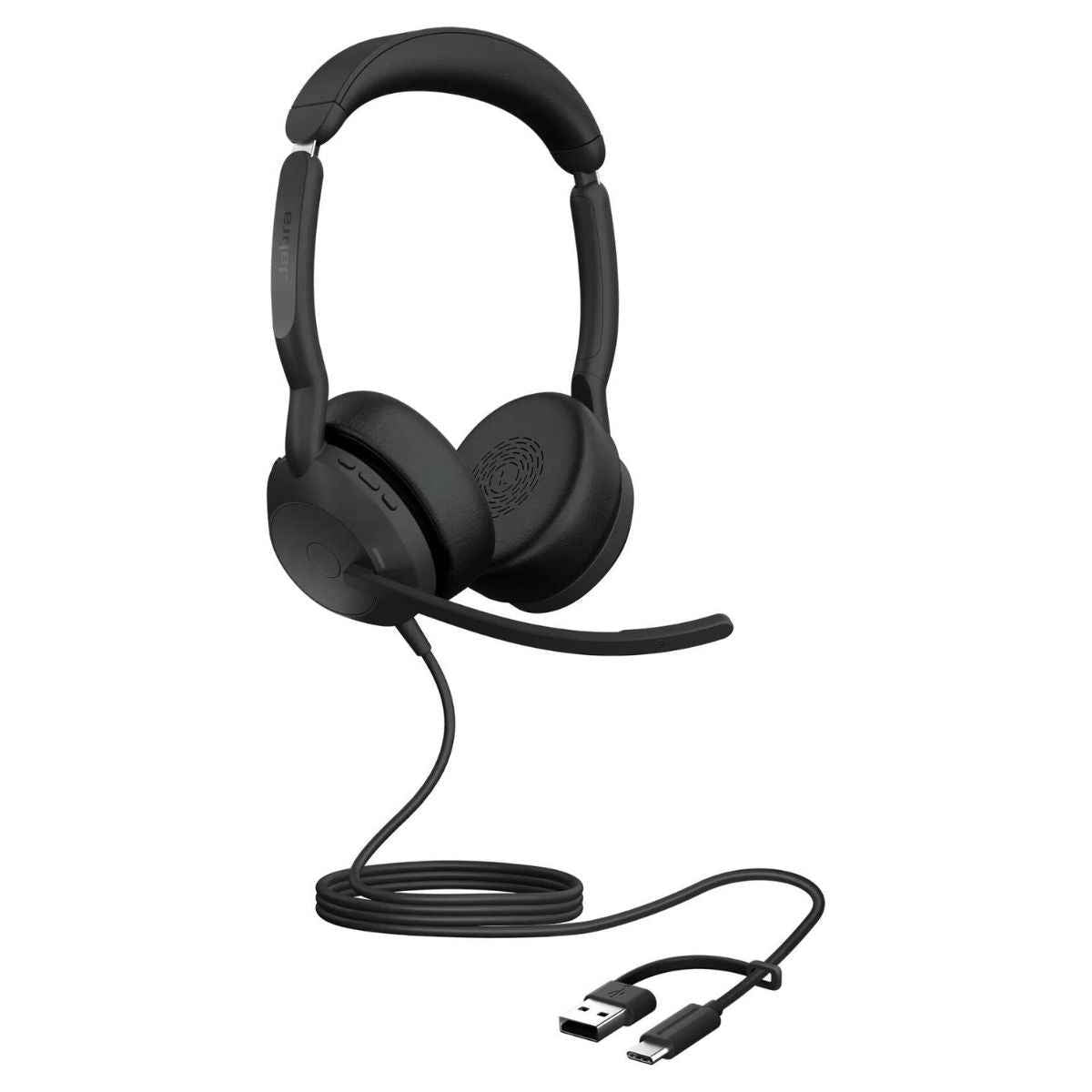 Jabra Evolve2 50 MS Stereo Wired Headset | Active Noise Cancellation (ANC) | Noise-Cancelling Microphones | USB-C & USB-A Connectivity | Microsoft Teams Certified | Black | 25089-999-799