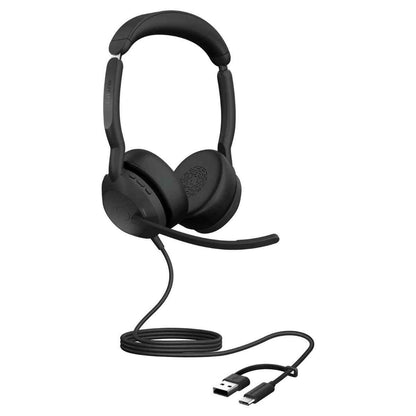 Jabra Evolve2 50 MS Stereo Wired Headset | Active Noise Cancellation (ANC) | Noise-Cancelling Microphones | USB-C & USB-A Connectivity | Microsoft Teams Certified | Black | 25089-999-799