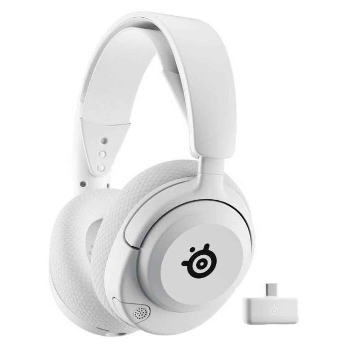 SteelSeries Arctis Nova 5 Wireless Headphones, 40mm Neodymium Drivers, Clear Cast Gen 2.x, Retractable Boom, 360° Spatial Audio, Quick-Switch Wireless, White
