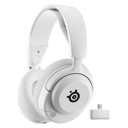 SteelSeries Arctis Nova 5 Wireless Headphones, 40mm Neodymium Drivers, Clear Cast Gen 2.x, Retractable Boom, 360° Spatial Audio, Quick-Switch Wireless, White