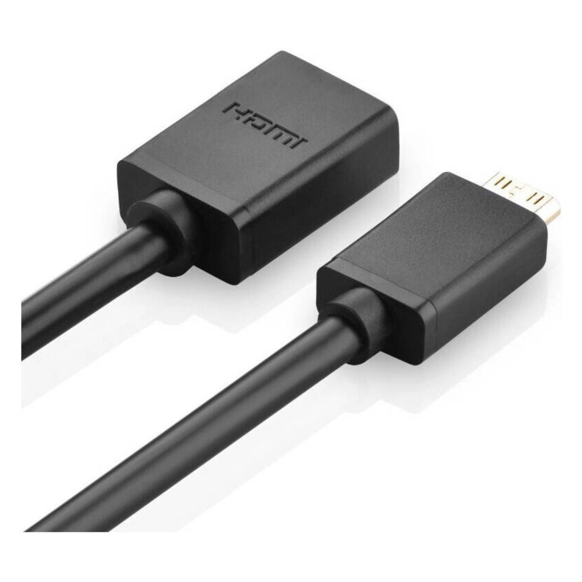UGREEN 20137 Mini HDMI Male to HDMI Female Cable Adapter | 22cm | 4K @ 60Hz | 10Gbps | 3D | Audio-Video Sync | Black