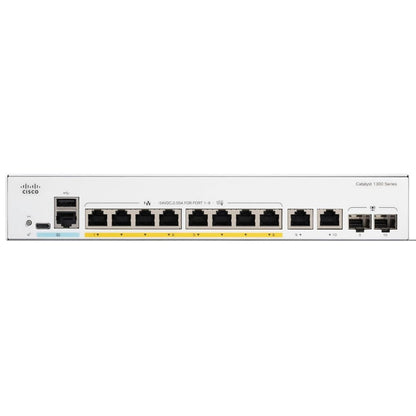 Cisco Catalyst 1300-8P-E-2G Managed Switch – 8-Port Gigabit PoE, 2x 1GE Combo Uplink, External Power Supply | C1300-8P-E-2G
