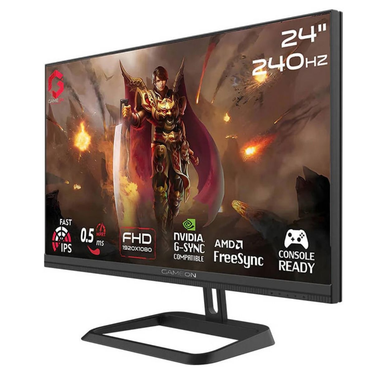 GAMEON GOM24FHD240IPS Midnight Pro Series 24-Inch FHD Fast IPS Gaming Monitor | 240Hz | 0.5ms MPRT | HDMI 2.1 | FreeSync & Adaptive-Sync | GOM24FHD240IPS