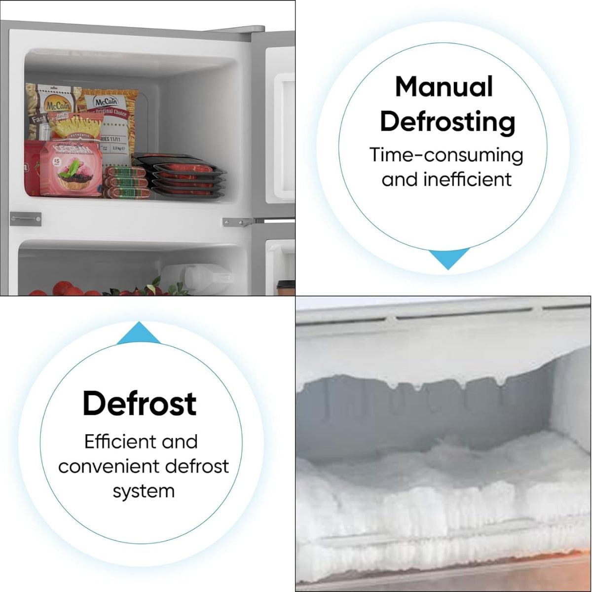 Nikai 135 Liter Double Door Small Refrigerator NRF135DDS, With Adjustable Thermostat, 250V Power, Defrost Cooling, Power Saving Silent & Reliable Compressor