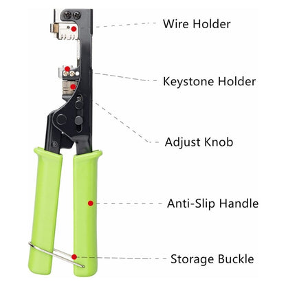 Blyxon 180 Degree Keystone Jack Punch Down Tool | 110 Series 8-Position Jack Termination Tool | 753687713588