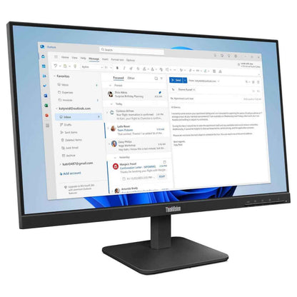 Lenovo ThinkVision S24-4e Monitor – 23.8" FHD IPS Display, 100Hz, 4ms GtG, Near-Edgeless Design (Black)