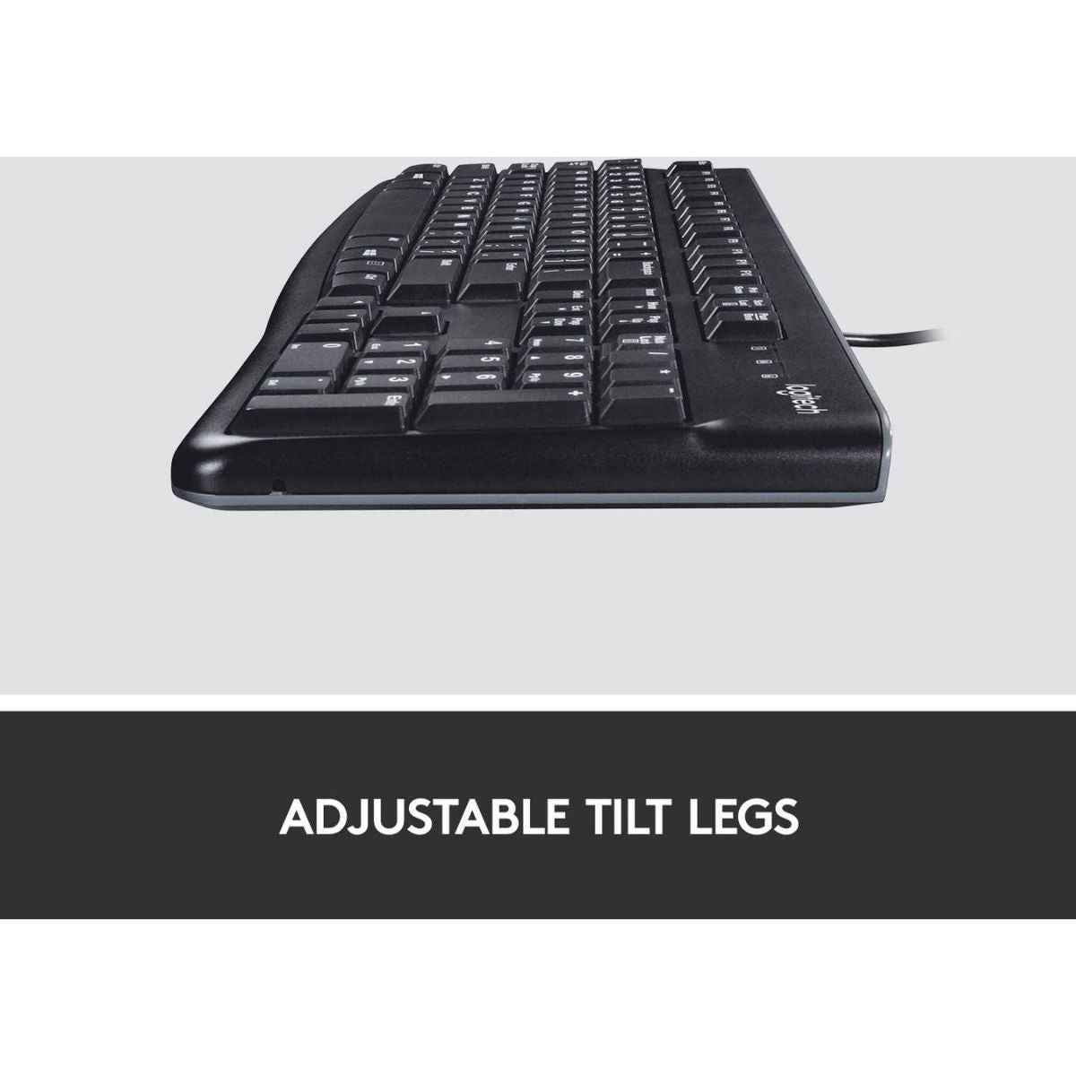 Logitech K120 Business Wired Keyboard | USB Plug-and-Play | Full-Size Keyboard | Spill-Resistant Design | English/Arabic Layout | Windows &amp; Linux Compatible | Black