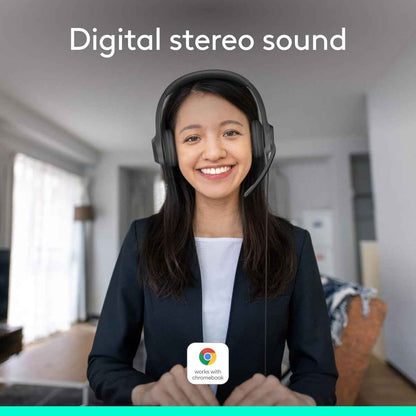 Logitech H390 USB Headset with Noise-Canceling Mic – Digital Stereo Sound & Plug-and-Play USB-A Connectivity
