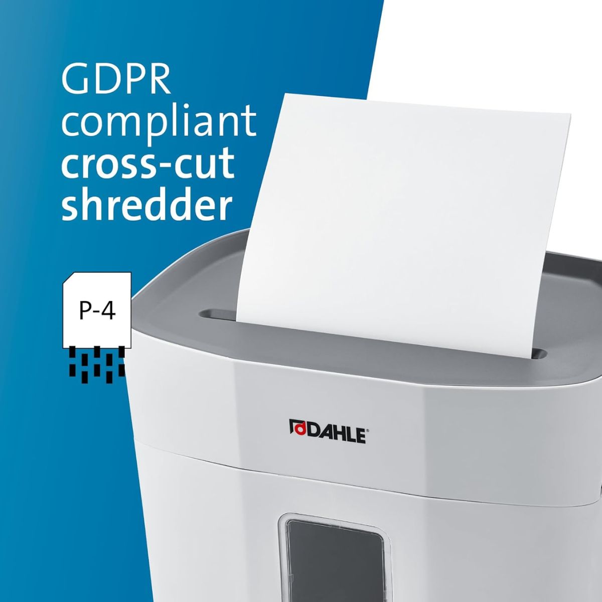 Dahle PaperSAFE PS120 Cross Cut Paper Shredder, 5 x 18mm Particle Cut, P-4 Security Level, 8 Sheets Capacity, 12L Bin | DHL 23120-16616