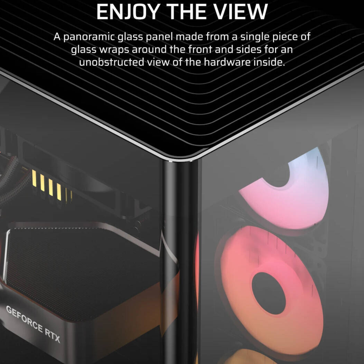 Corsair FRAME 4500X RS-R ARGB Panoramic Glass Mid-Tower PC Case, 3x RS-R ARGB Fans, 360mm Radiator Support, USB-C, Black | CC-9011314-WW