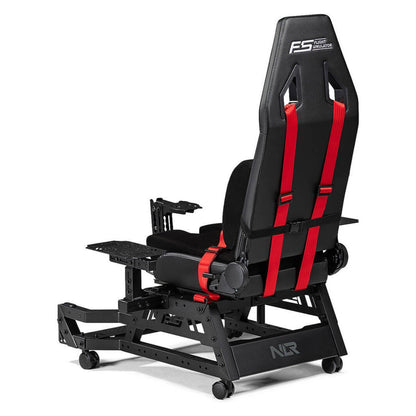 Next Level Racing Flight Seat Pro, 4ft-6ft 9" Supported Height, 150kg Supported Max Weight, Casters & Stationary Feet, Dense Foam Seat w/ Lumbar Cushion, Adjustable Mounting Plates, Black | NLR-S033