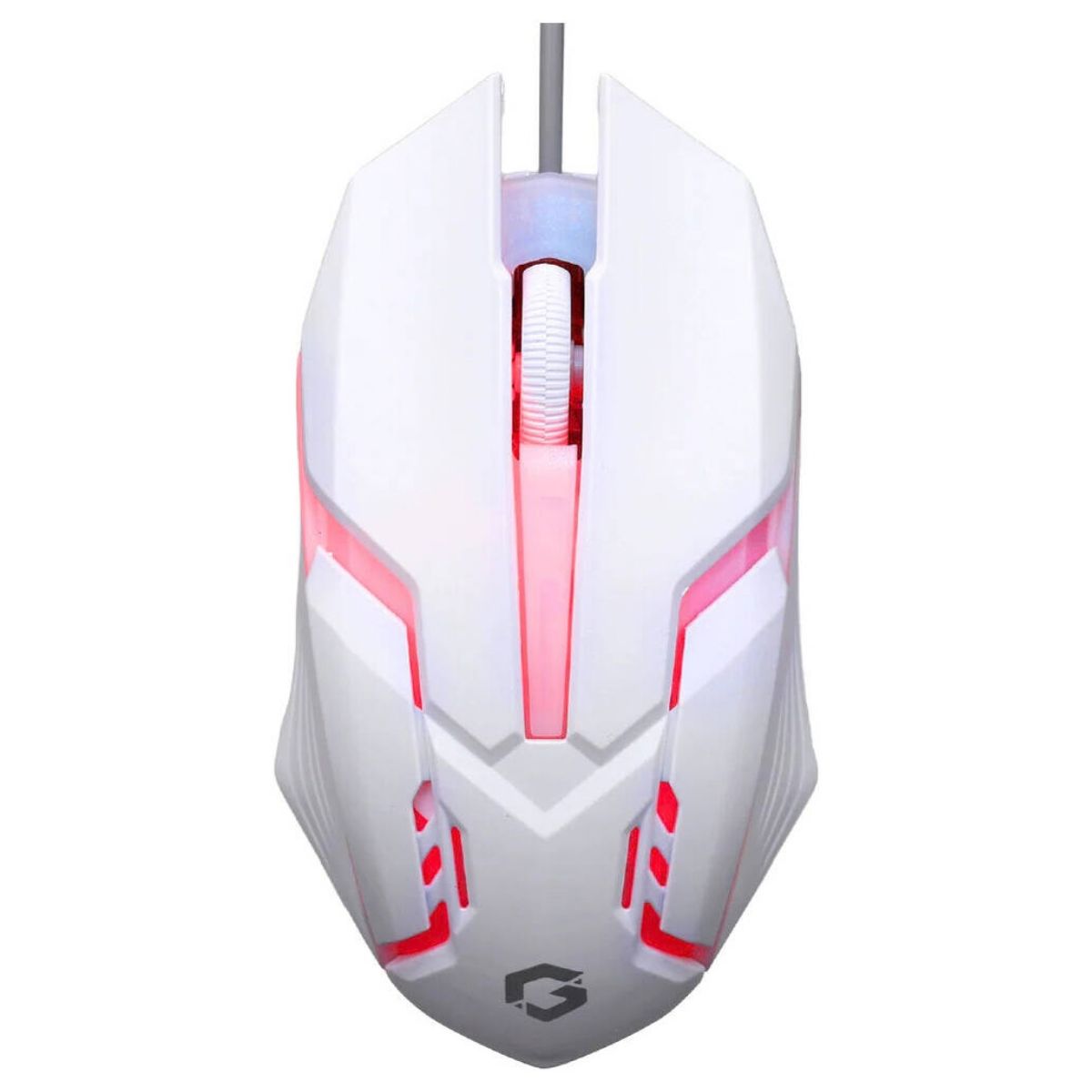 GAMEON GO21KM-W Dominion Wired Keyboard & Mouse Combo | 104 Keys | English & Arabic | Rainbow Backlight | 1600 DPI | 3-Button Mouse | White | GO21KM-W