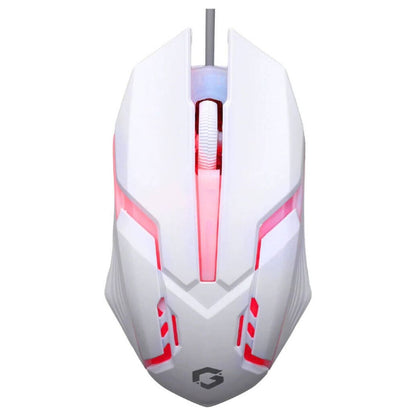 GAMEON GO21KM-W Dominion Wired Keyboard & Mouse Combo | 104 Keys | English & Arabic | Rainbow Backlight | 1600 DPI | 3-Button Mouse | White | GO21KM-W