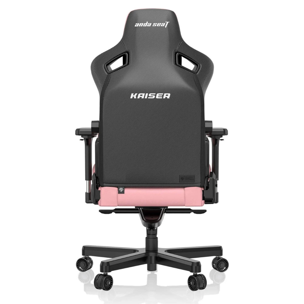 AndaSeat Kaiser 3 Series Premium Gaming Chair, Premium PVC Leather, Large, Heavy-Duty Aluminum Wheel Base, Class-4 Gas Piston, 5MM PU Covered Wheels | Creamy Pink