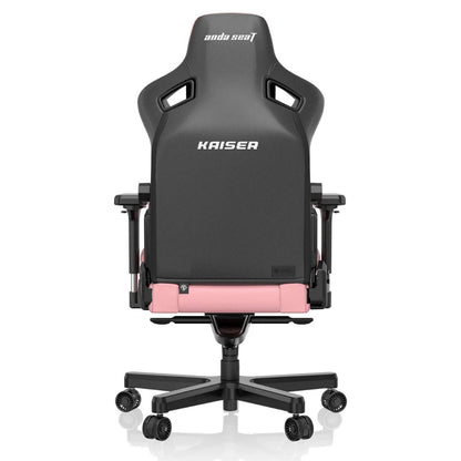 AndaSeat Kaiser 3 Series Premium Gaming Chair, Premium PVC Leather, Large, Heavy-Duty Aluminum Wheel Base, Class-4 Gas Piston, 5MM PU Covered Wheels | Creamy Pink