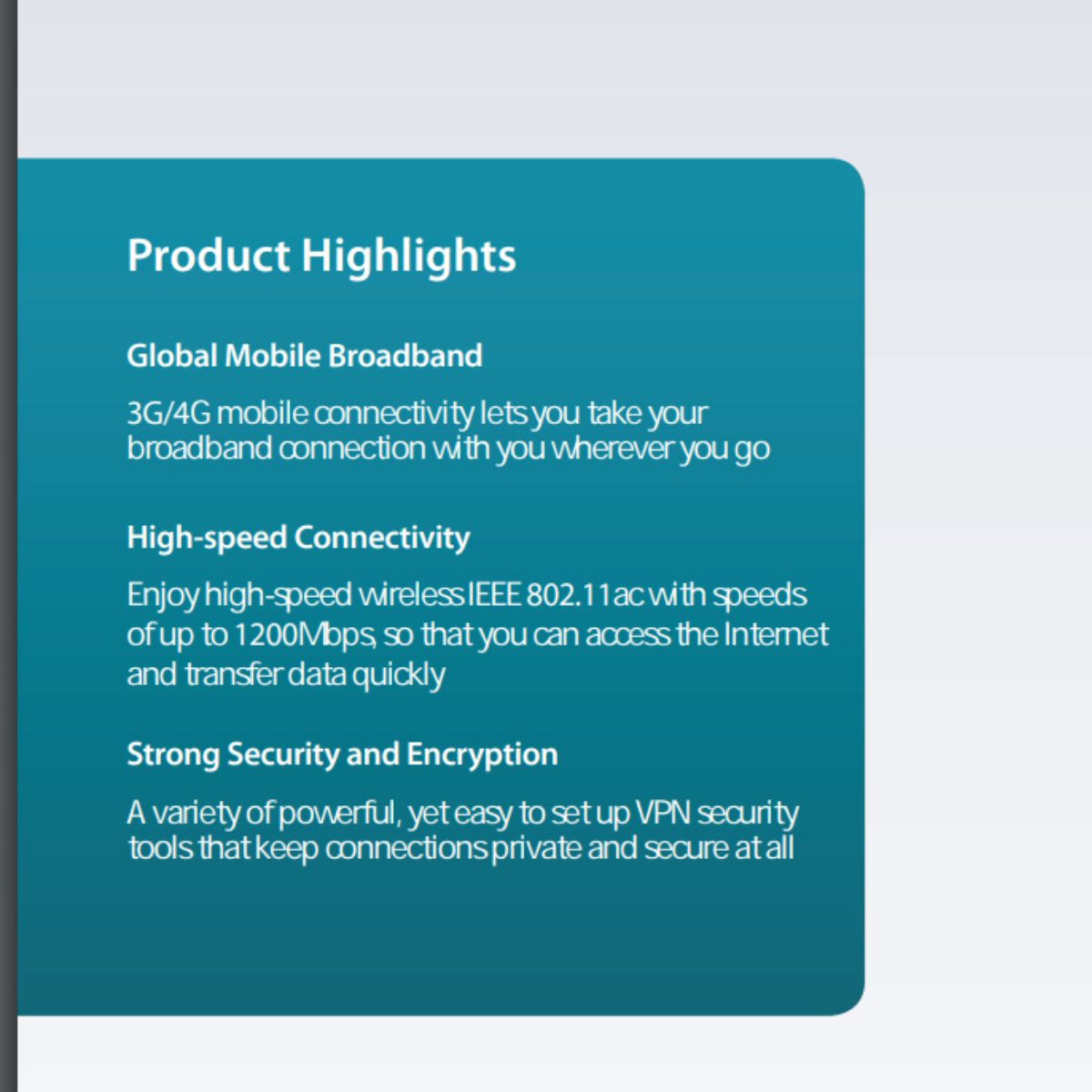 D-LINK 4G AC1200 LTE Router, 1GHz Frequency, LTE Antenna, Speeds up to 150, 2T2R 2.4GHz 802.11b/g/n 300Mbps, 2T2R 5.8GHz 802.11AC, 867Mbps, Black | DWR-M960