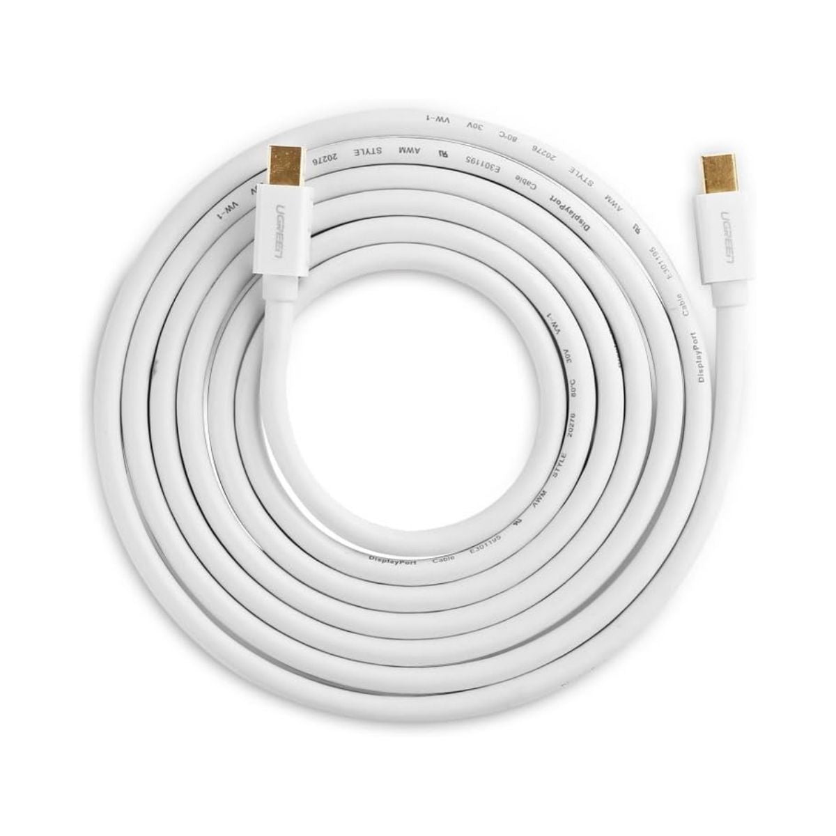 UGREEN Mini DisplayPort Male to Male Cable 2m | High-Speed Digital Audio &amp; Video Cable | White