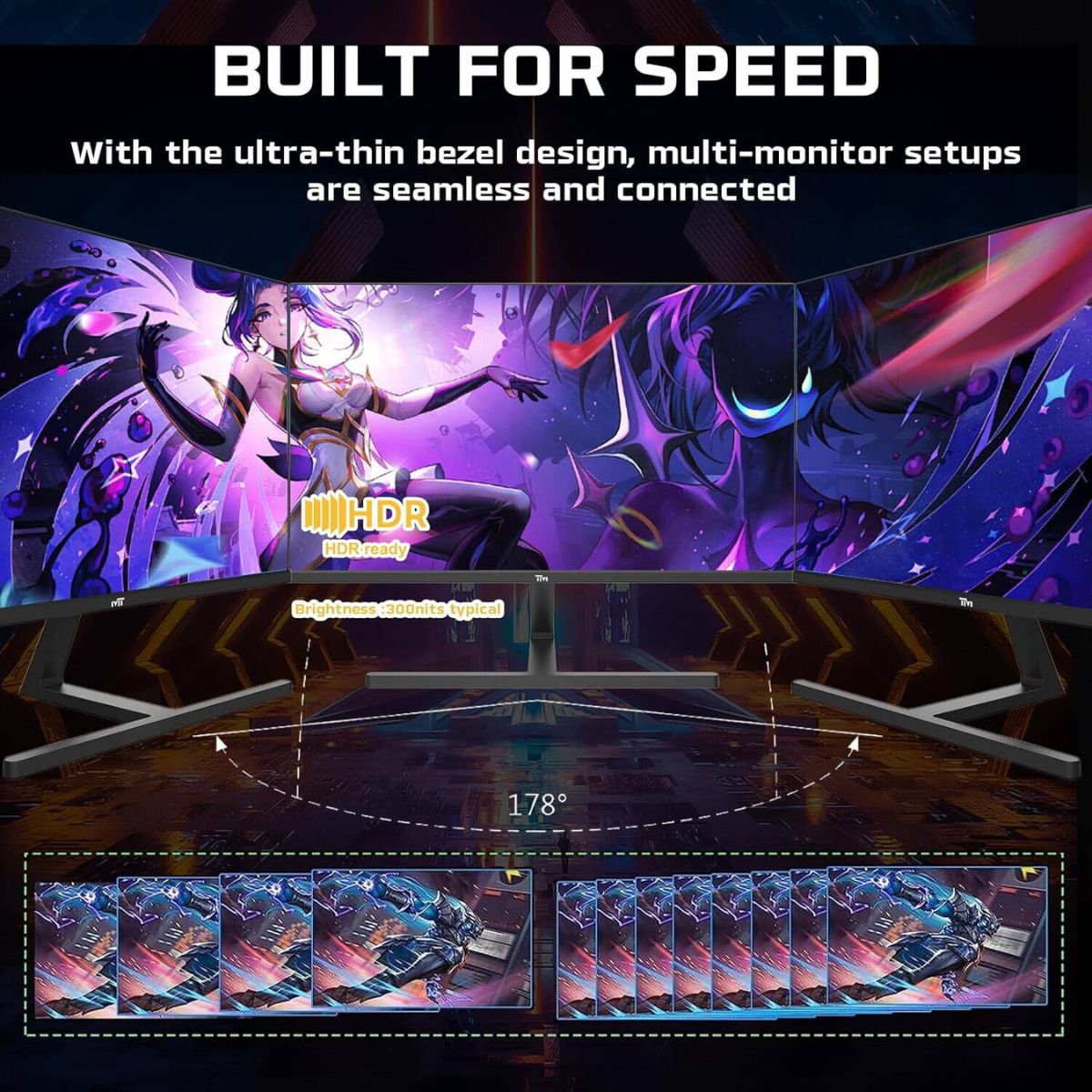 Twisted Minds TM27FHD180IPS Blaze Series Gaming Monitor, 27" FHD IPS Display, 180Hz Refresh Rate, 0.5ms Response Time, NVIDIA G-Sync Compatible, 16.7M Colors, Black | TM27FHD180IPS