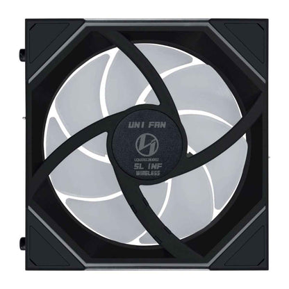Lian-Li UNI FAN SL-INF Wireless 120mm Case Fan – 2300 RPM, 67 CFM Airflow, FDB Bearing, Single Pack, Black | 12SLIN1W1B