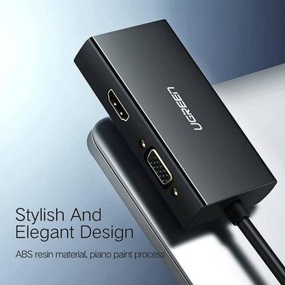 UGREEN 20418 Mini DisplayPort to HDMI, DVI &amp; VGA Adapter | 3-in-1 Mini DP Converter | 4K Support | Thunderbolt Compatible | Black