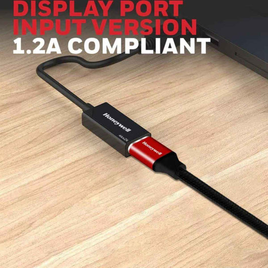 Honeywell Display Port to HDMI Adapter, 4K 3D Resolution with Surround Sound Audio Support, Male-Female Adapter, Compatible with LED Displays, Laptop, Gaming Console
