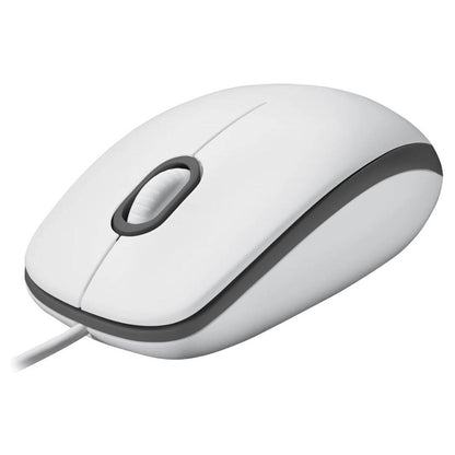 Logitech M100 Wired USB Mouse | Smooth Cursor Control | Plug & Play | No Software Setup |  Black, White | 910-005003,  910-001603 / 910-006764