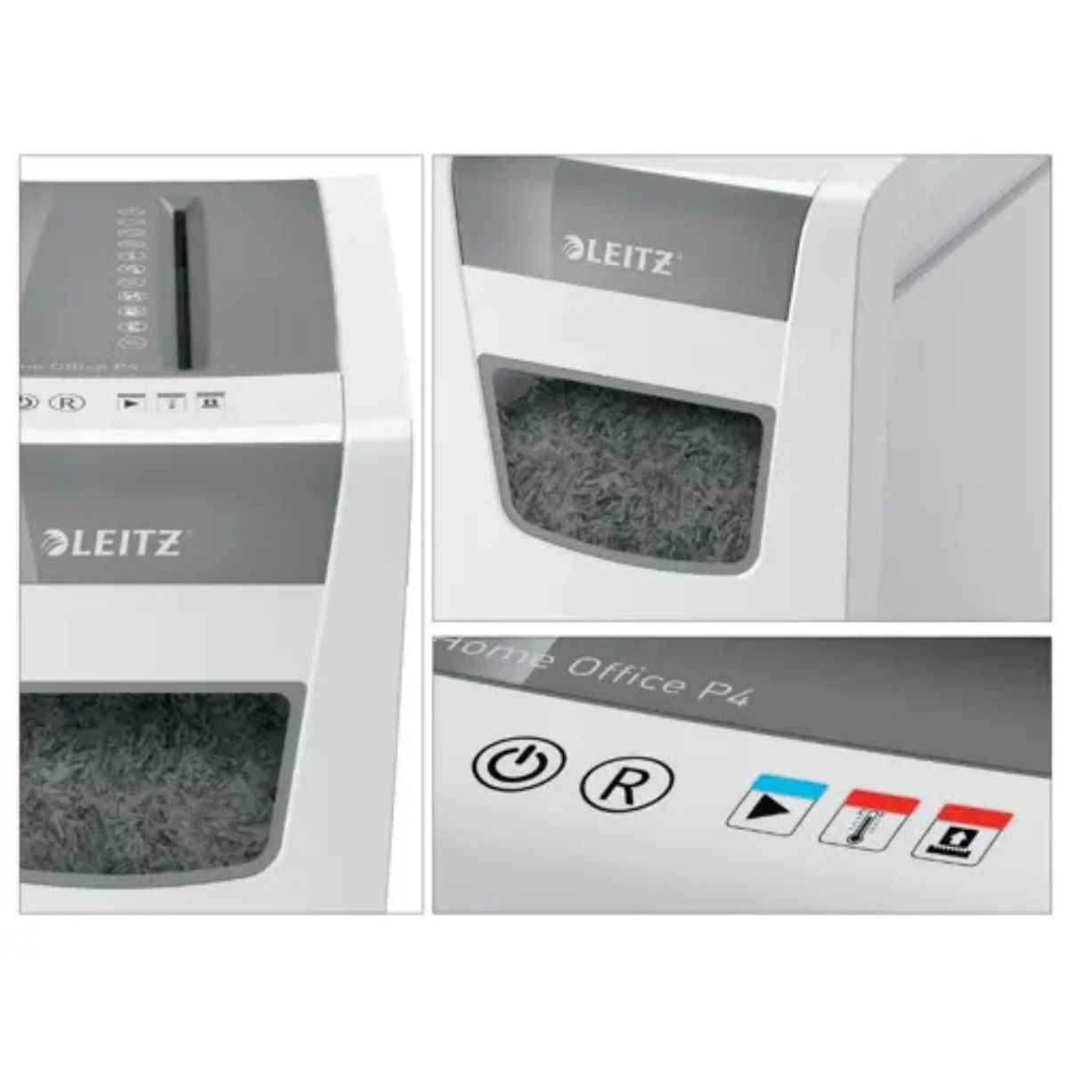 Leitz IQ Slim Home Office Paper Shredder P4 – Cross Cut, 10 Sheets, 23L Bin, Quiet Operation