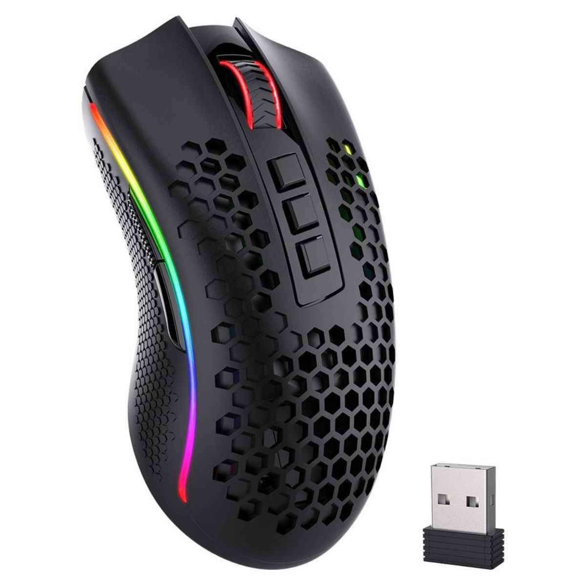 Redragon M808-KS Storm Pro Dual Mode RGB Gaming Mouse – 16000 DPI, Wireless &  Wired, Honeycomb Design (Black)