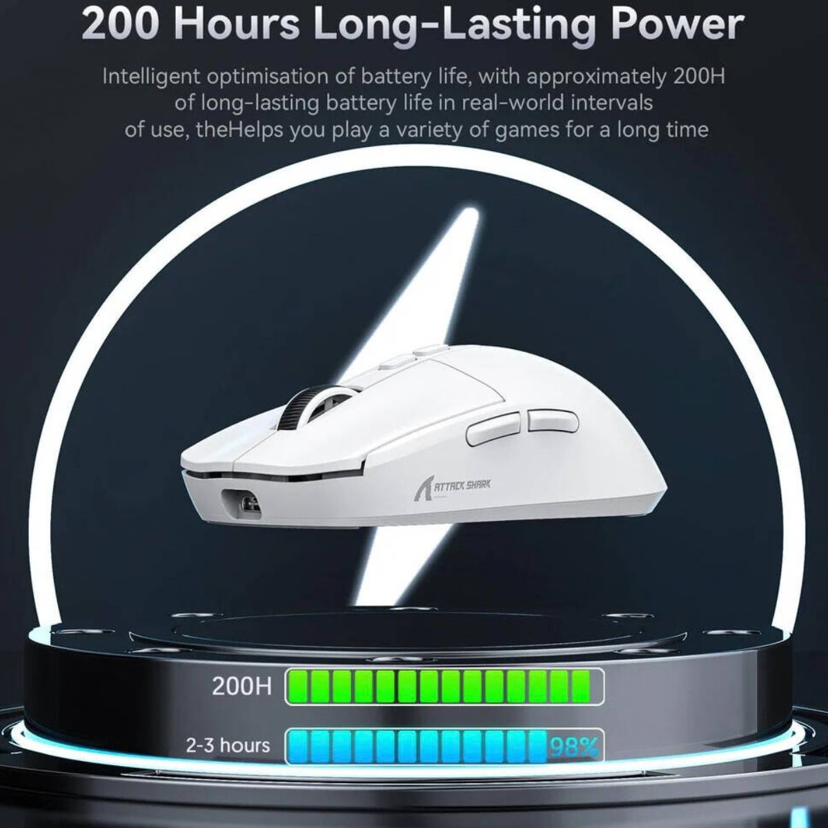 ATTACK SHARK X6 Wireless Gaming Mouse | PAW3395 | 26,000 DPI | 650 IPS | Tri-Mode | Charging Dock