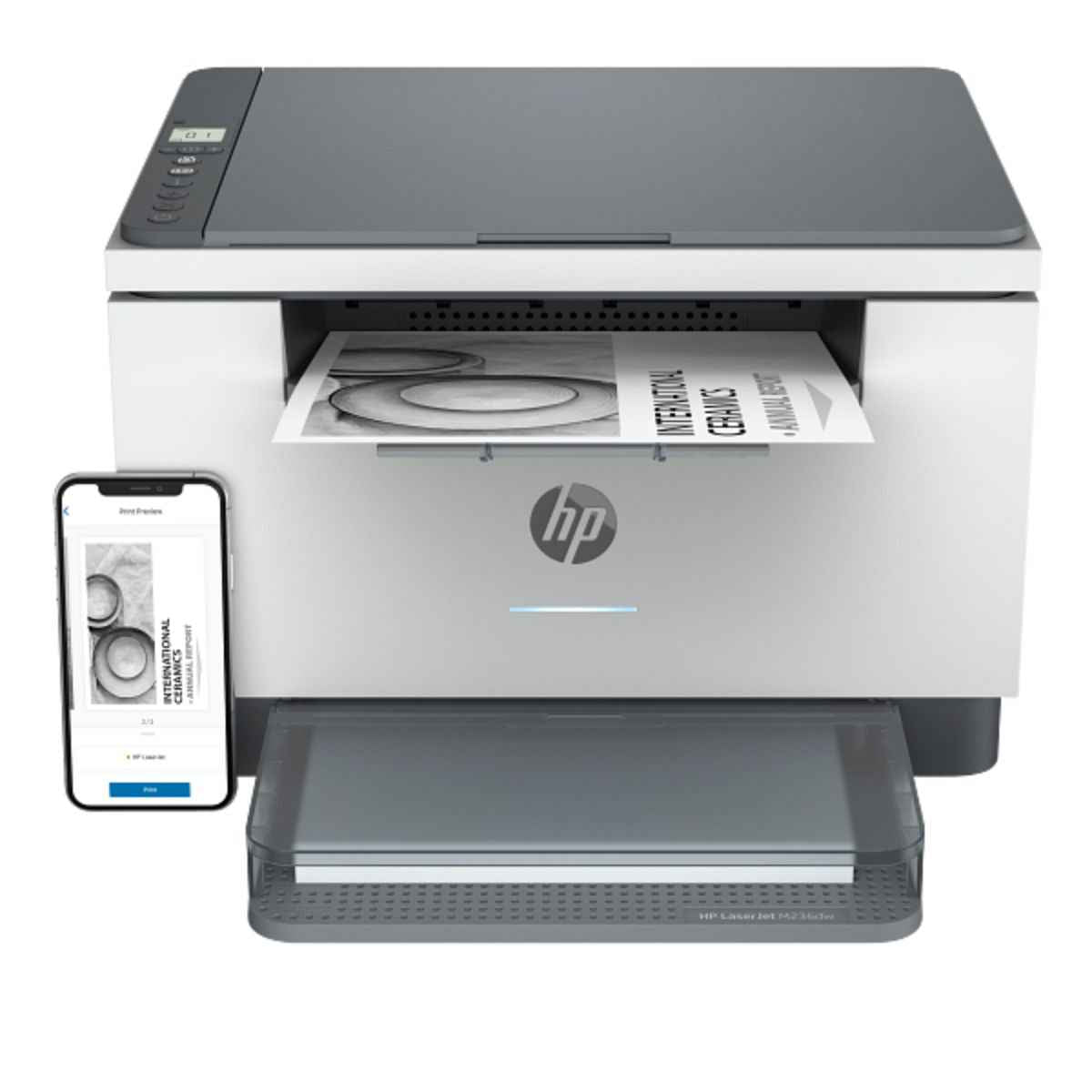 HP LaserJet MFP M236dw Multifunction Printer, Print Copy Scan, Up to 29 ppm, Automatic Duplex Printing, Wireless & Ethernet Connectivity, White/Gray | 9YF95A (Inside Cushions Missing)