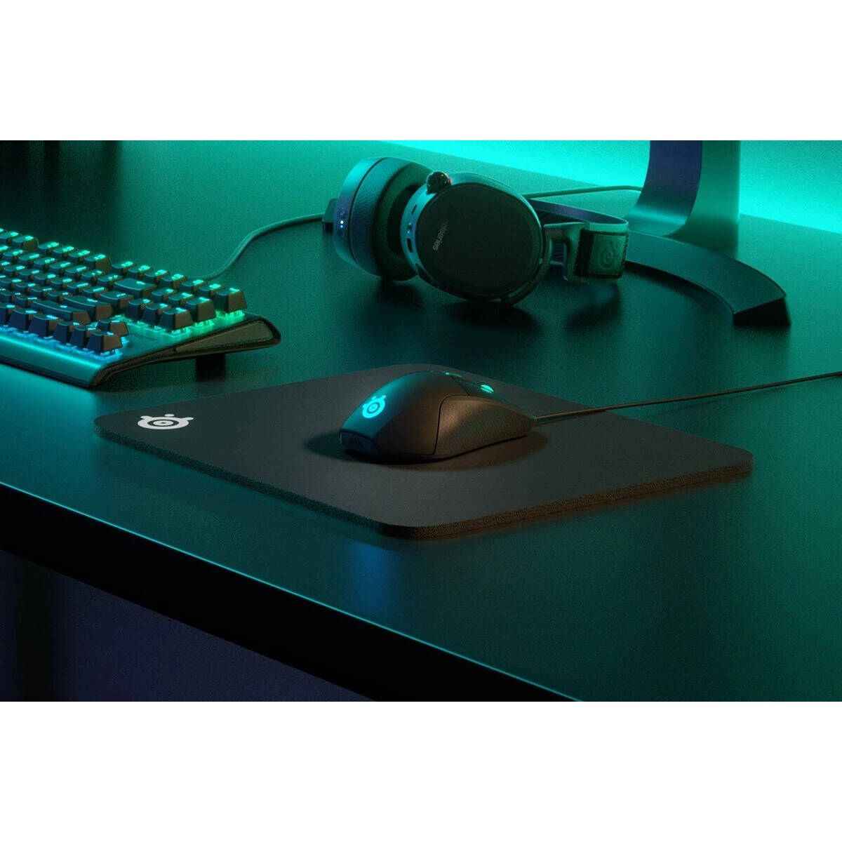 SteelSeries QcK Heavy Large Gaming Mouse Pad, Extra Thick Micro-Woven Surface, Non-Slip Rubber Base, Black | 63008