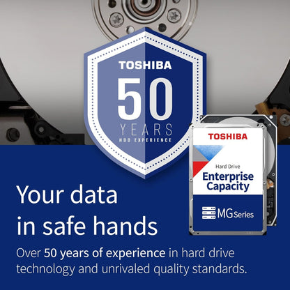 Toshiba MG10F Series Internal HDD, 22TB Capacity, 7200 RPM 3.5" SATA, Up to 271 MB/s Transfer Speed, SATA III 6 Mb/s Interface, 512MB Cache, CMR Construction | MG10AFA22TE