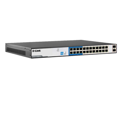 D-Link 250M 24-Port 1000Mbps PoE Switch, With 2 SFP Ports, IEEE 802.3af/at POE, 250W Total Power Budget, Plug and Play Installation | DGS-F1026P-E