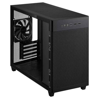 Asus Prime AP201 Tempered Glass MicroATX Computer Case, Removable Dust Filter, Up to 360mm Radiator Support, Up to 4 Fans, Black | 90DC00G0-B39010