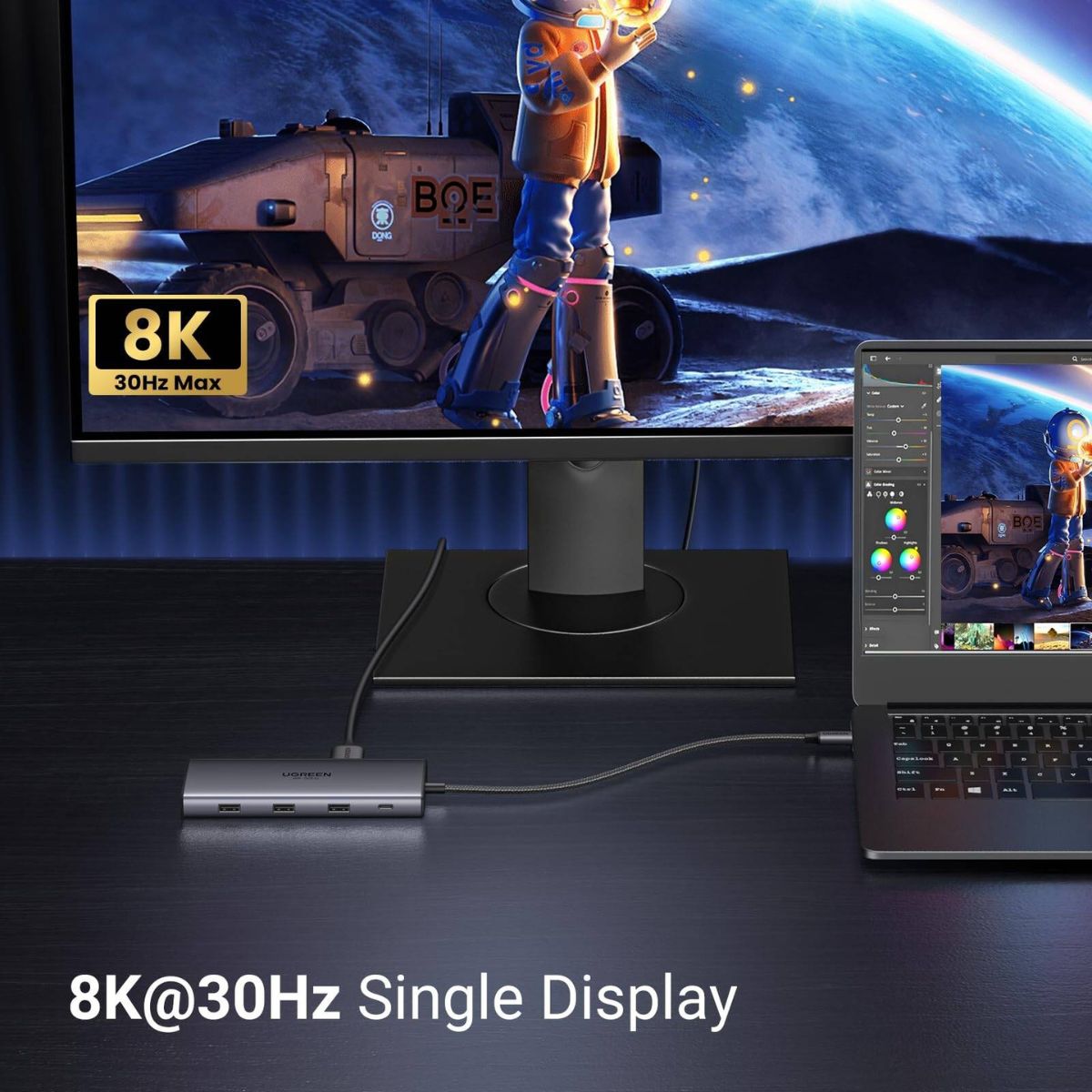 UGREEN Revodok Pro 210 10-in-1 USB-C Hub | 2x HDMI | 5Gbps USB-C | USB-A 3.0 | 2x USB-A 2.0 | 100W PD | RJ45 | SD/microSD | 15534