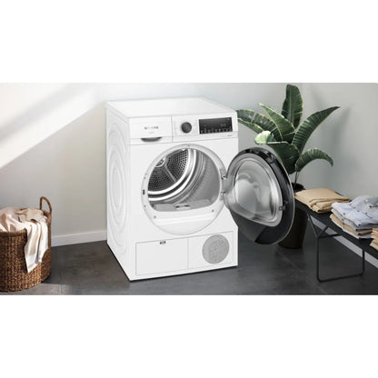 Siemens iQ300 WQ43G200GC  9kg Heat Pump Tumble Dryer – White Color, Auto Dry Sensor-Control, Rapid 40 Program, Anti-Crease Function, Anti-Vibration Design