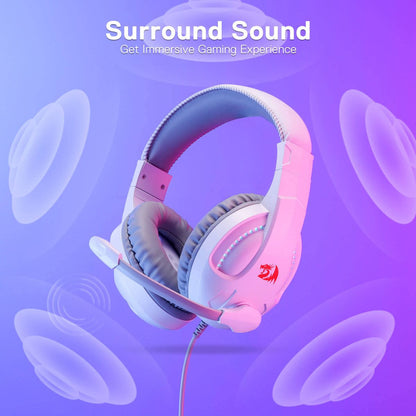 Redragon H211W Cronus Gaming Headphones, 40mm Sound Unit, Surround Sound, Flexible Mic, Noise-Cancelling Mircophone, Dynamic RGB Backlight, Wired Connectivity