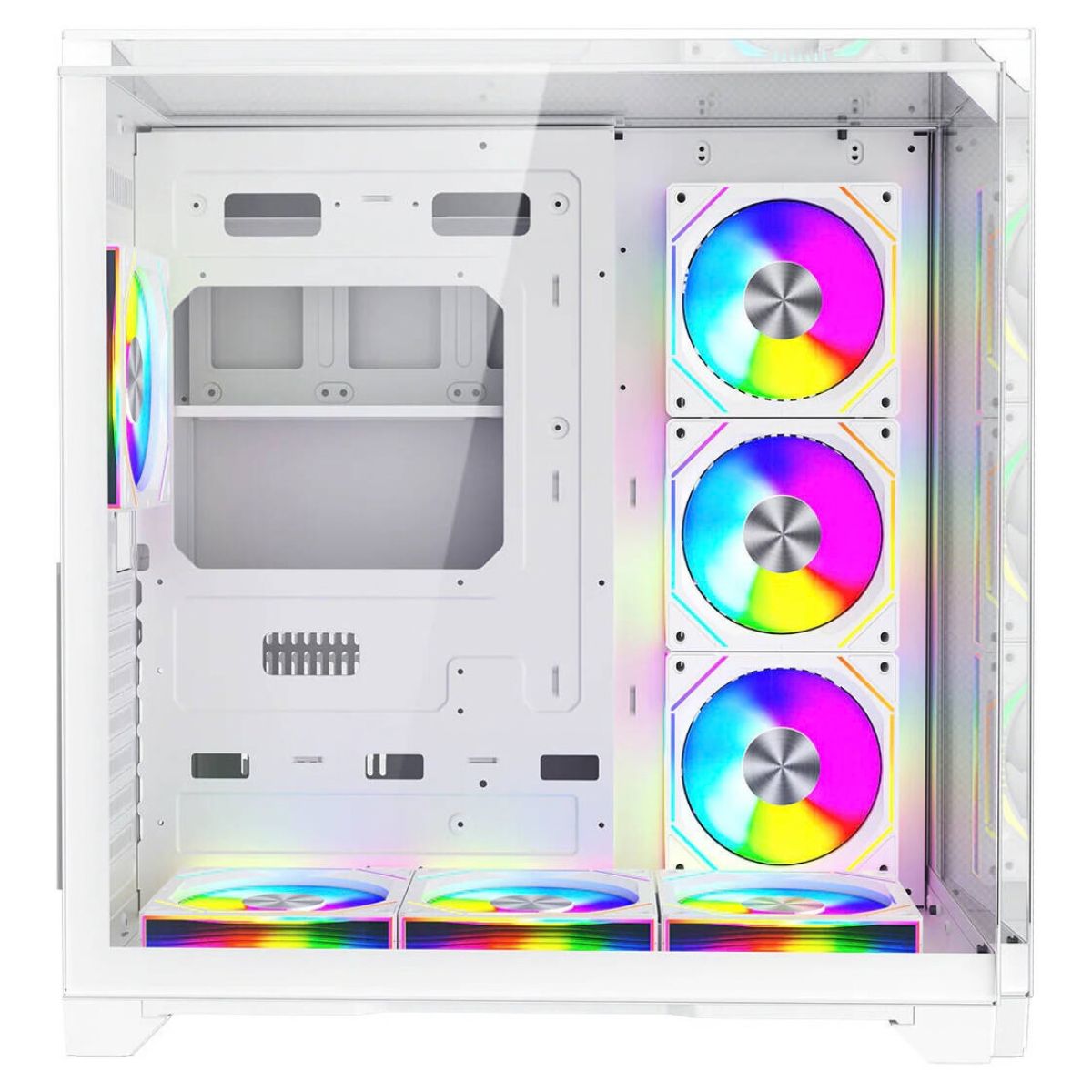 GAMEON Valkyrie I GO-VALKYRIEI-A Mid Tower Gaming Case | ATX / M-ATX / ITX | 7× 120mm ARGB+PWM Fans | 360mm Water Cooling | 400mm GPU Support | White