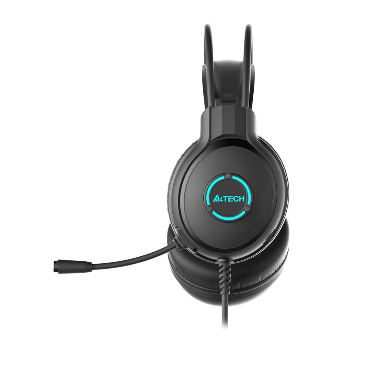 A4Tech Fstyler FH300U Neon Illuminate USB Stereo Headset – 7 Color LED, 50mm Driver, Noise Cancelling Mic, Black