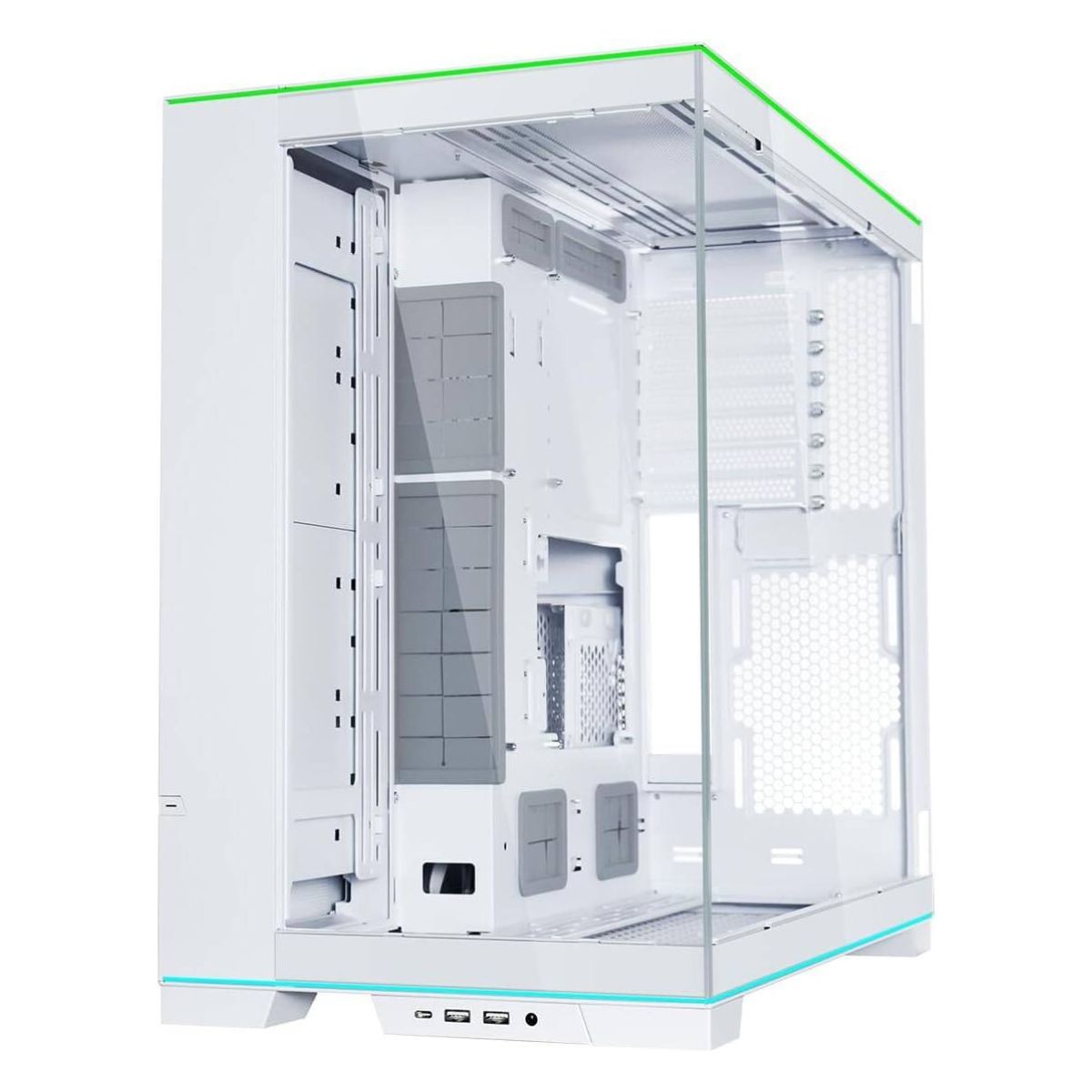 Lian Li O11D EVO RGB E-ATX Dual Chamber Gaming Case, ARGB Lighting, 420mm Radiator Support, Tempered Glass, White | G99.O11DERGBW.00