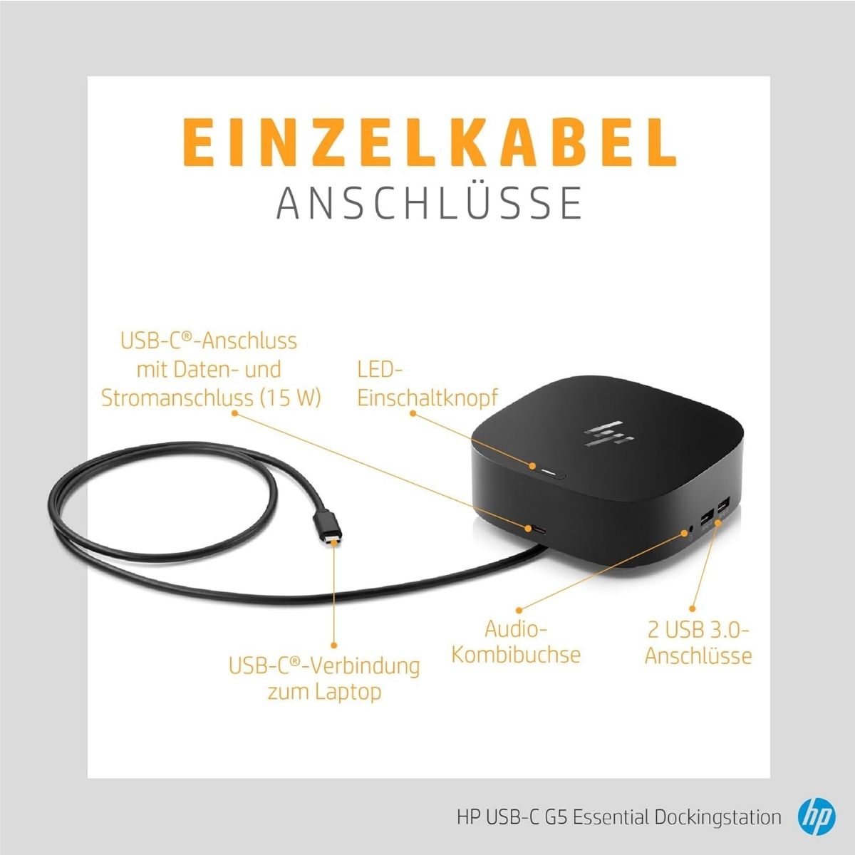 HP USB-C Dock G5 100W | USB-C Docking Station | HDMI | DisplayPort | Gigabit Ethernet | (Open Box Working Unit)